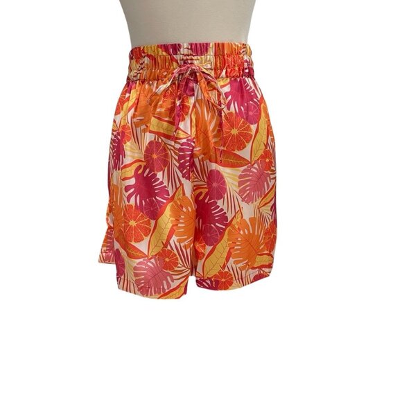Gyal Bashy Tropical Leaf Print Romper L Summer Vacation Festival Boho Y2K Island - Picture 11 of 11